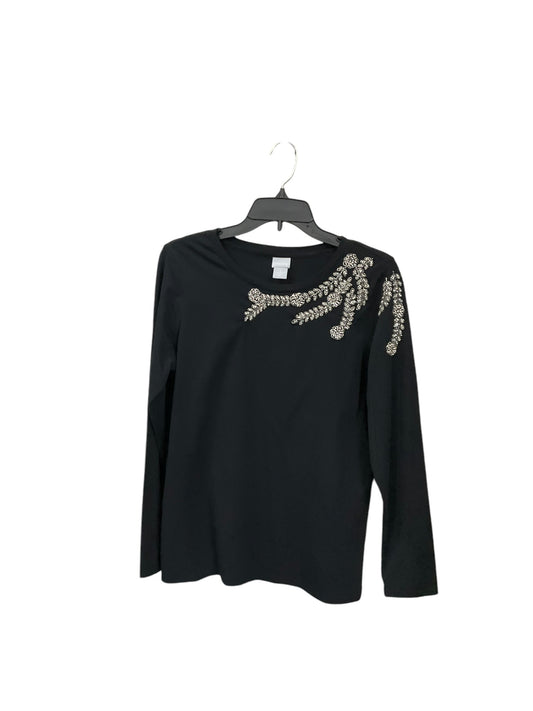 Top Long Sleeve By Chicos In Black, Size: M