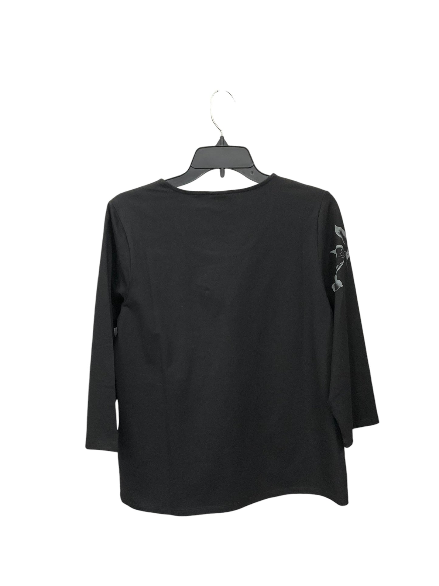 Top 3/4 Sleeve By Chicos In Black, Size: M