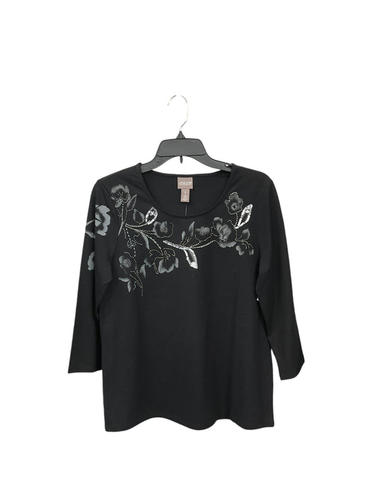 Top 3/4 Sleeve By Chicos In Black, Size: M