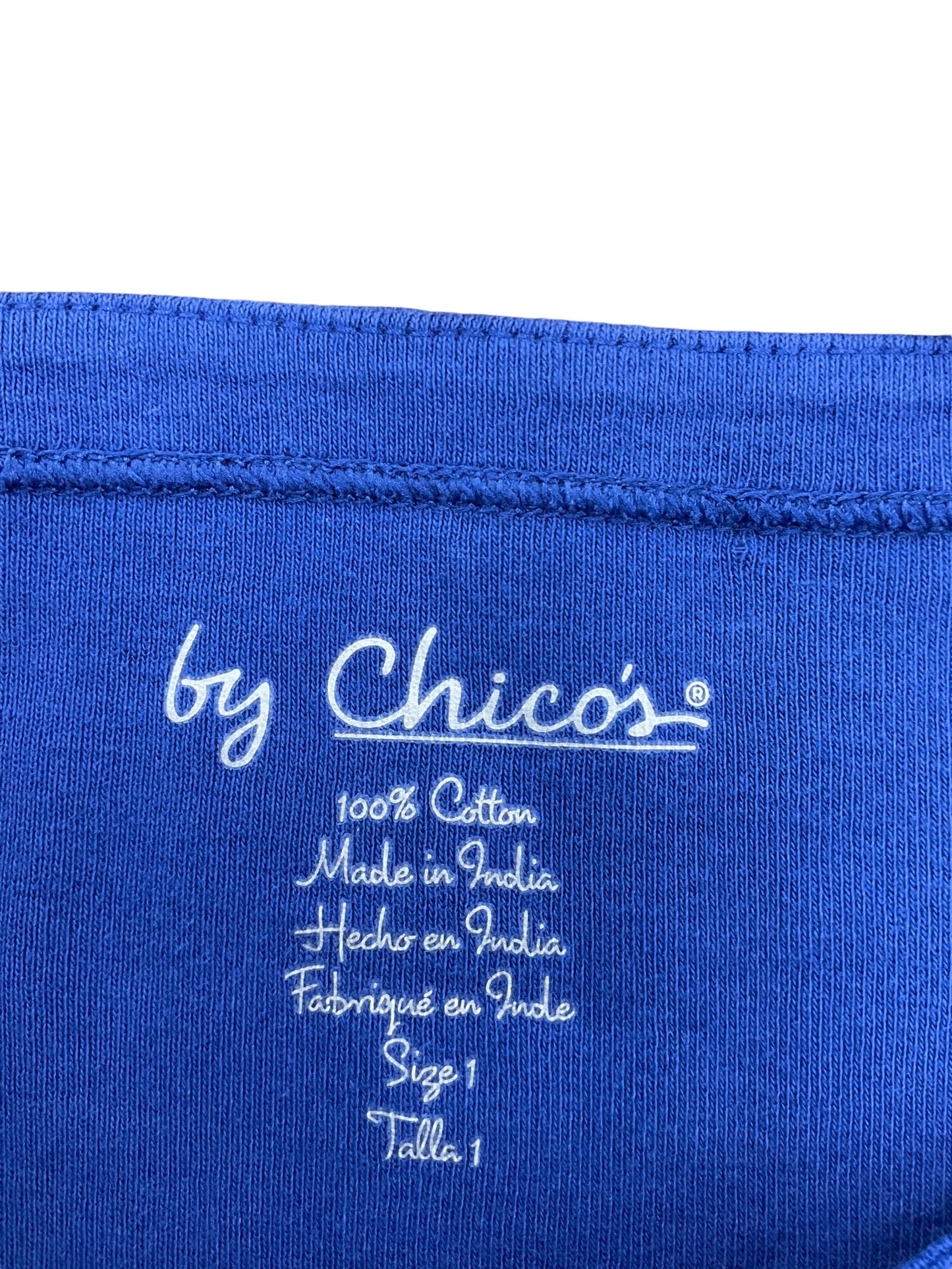 Top 3/4 Sleeve By Chicos In Blue, Size: M