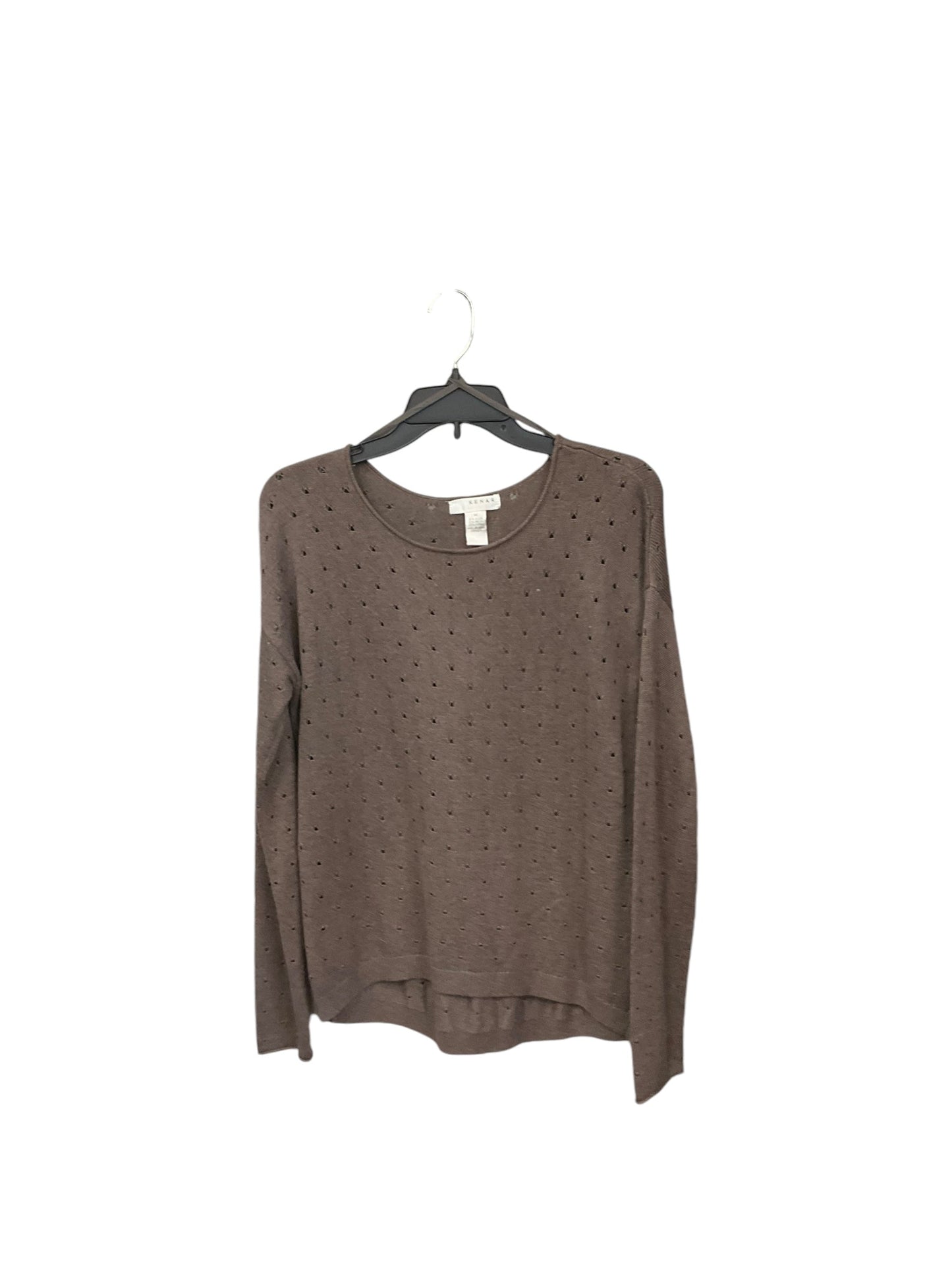 Top Long Sleeve By Kenar In Taupe, Size: M