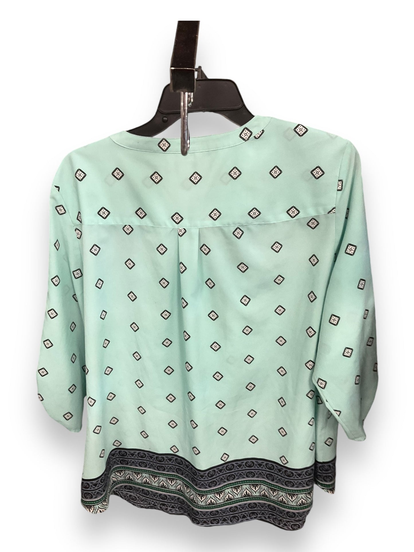 Top 3/4 Sleeve By Croft And Barrow In Aqua, Size: 2x