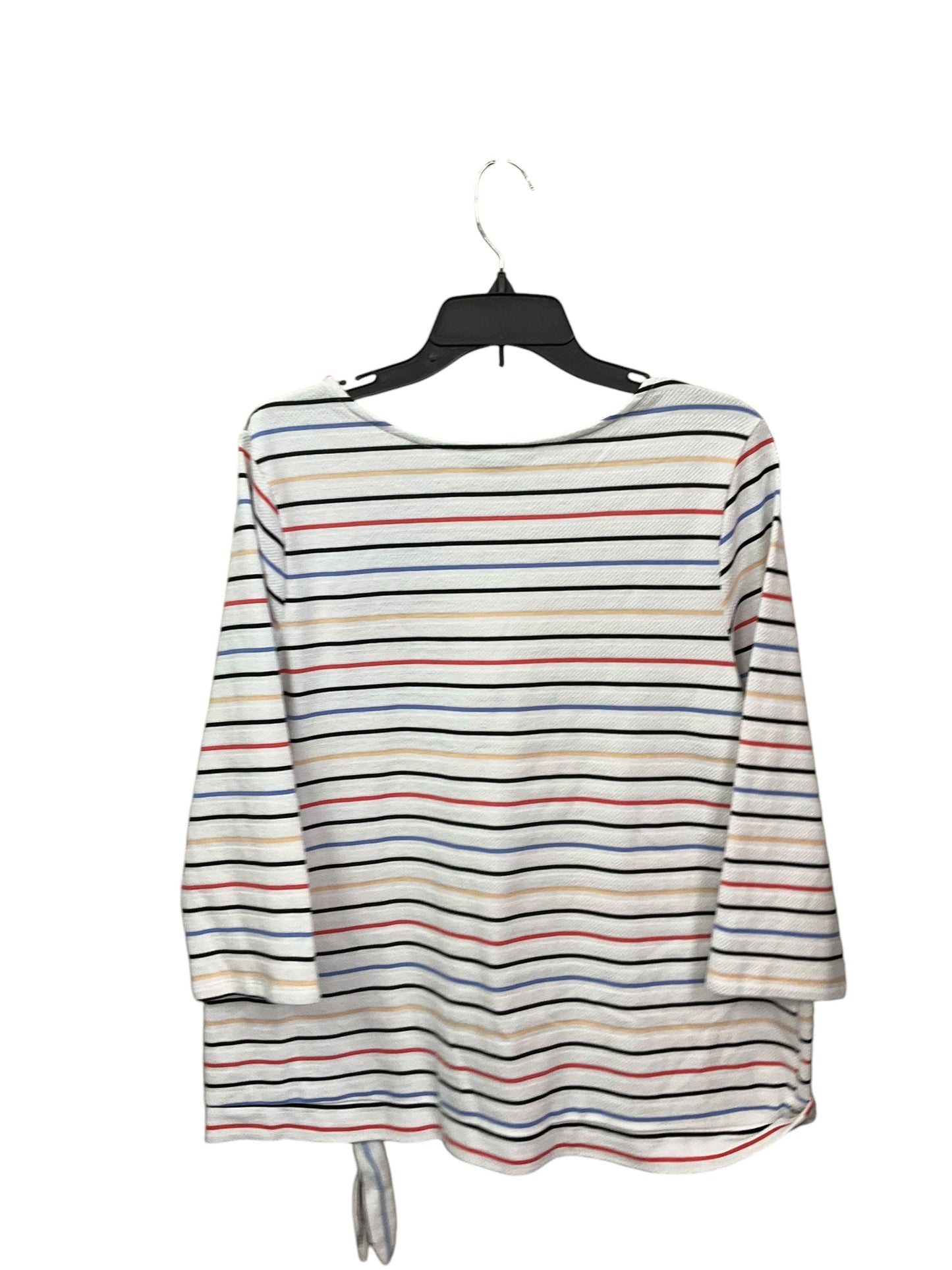 Top 3/4 Sleeve By Croft And Barrow In Striped Pattern, Size: L