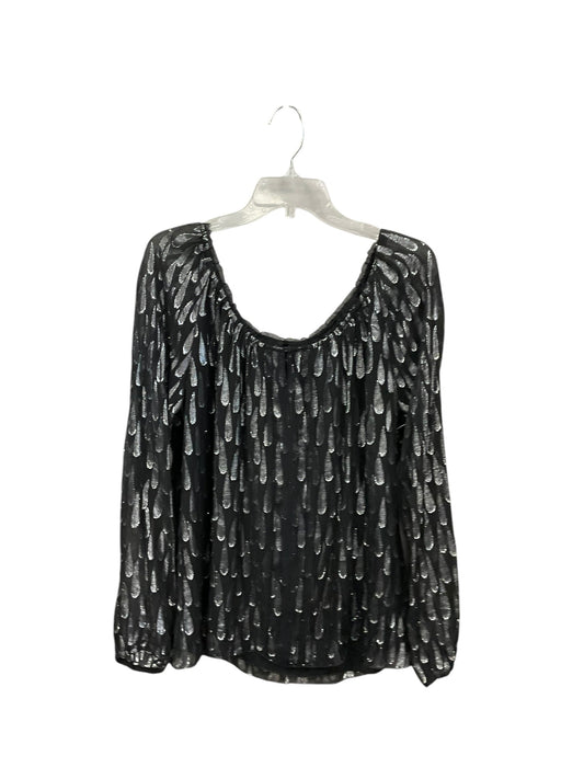 Top Long Sleeve By White House Black Market In Black & Silver, Size: L