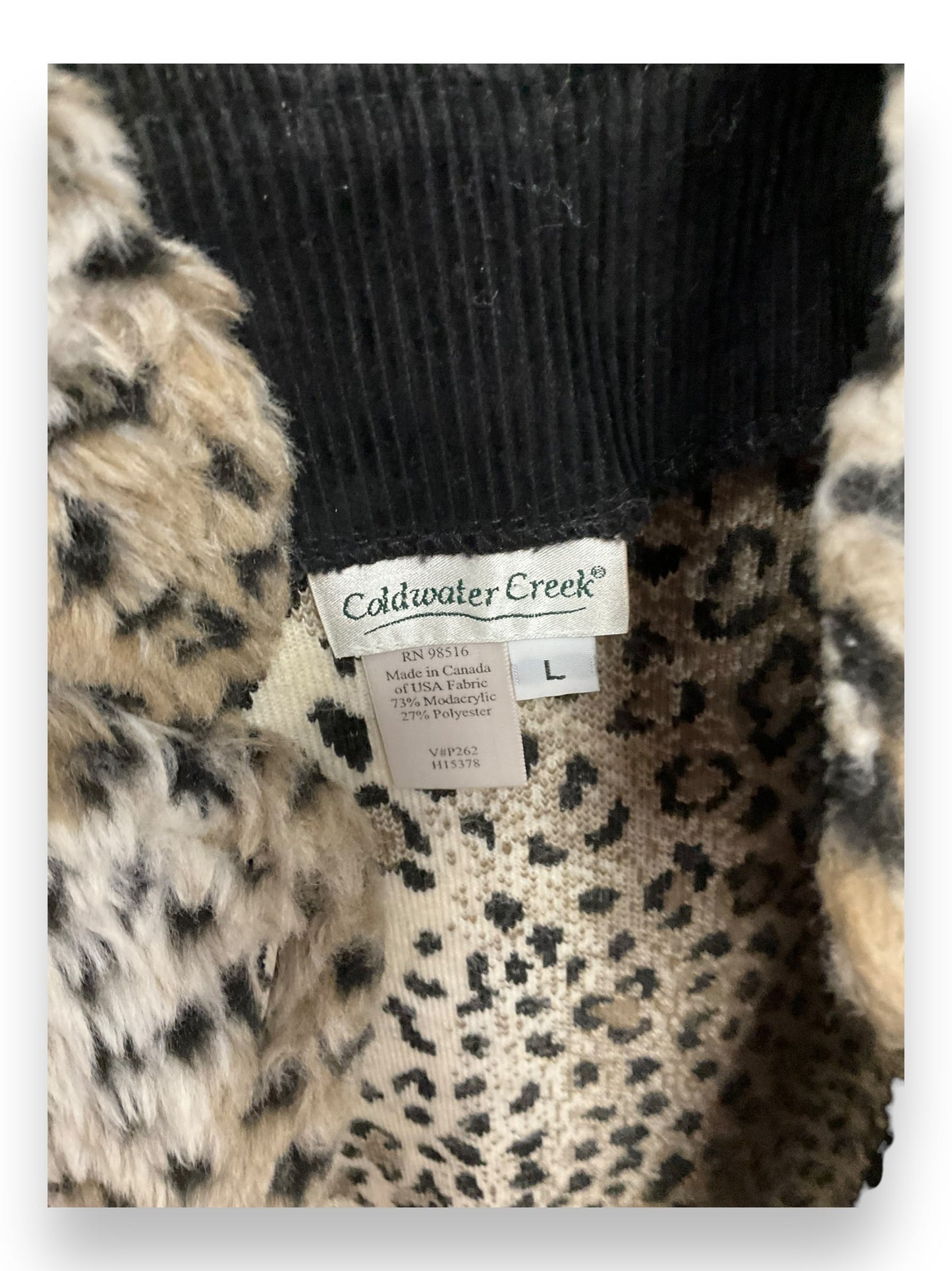 Vest Faux Fur & Sherpa By Coldwater Creek In Animal Print, Size: L