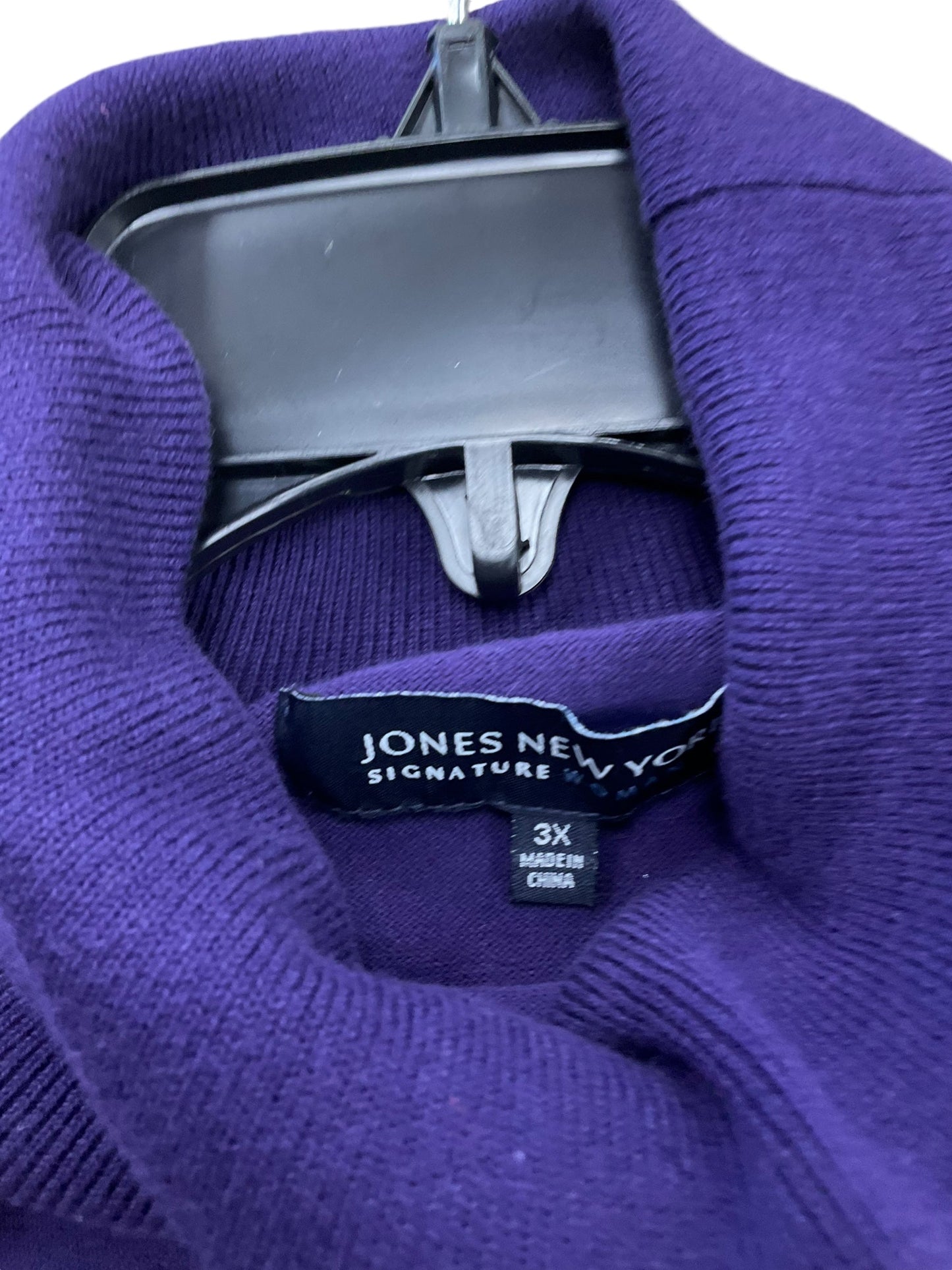 Top Long Sleeve Basic By Jones New York In Purple, Size: 3x