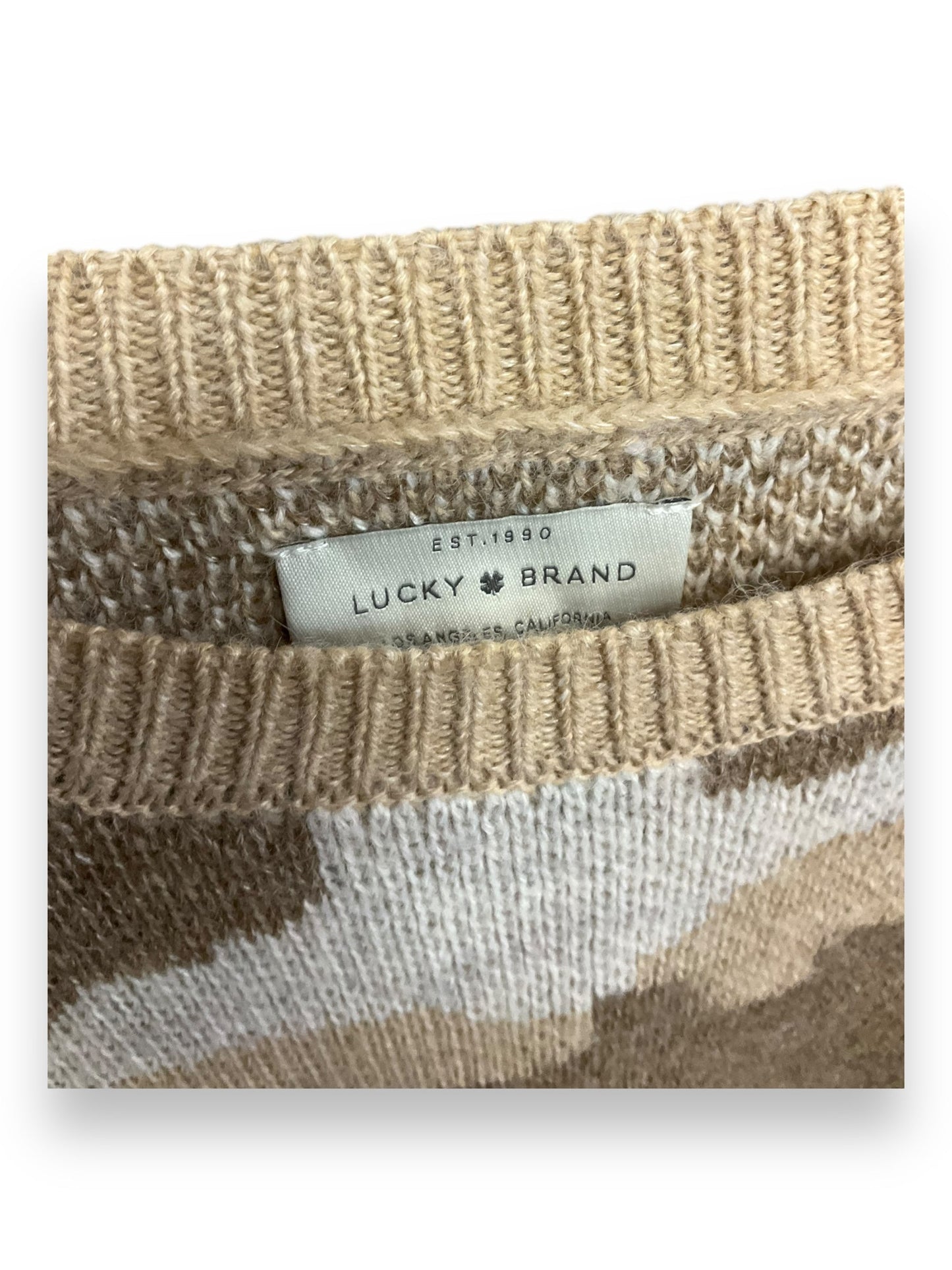 Sweater By Lucky Brand In Tan, Size: Xl