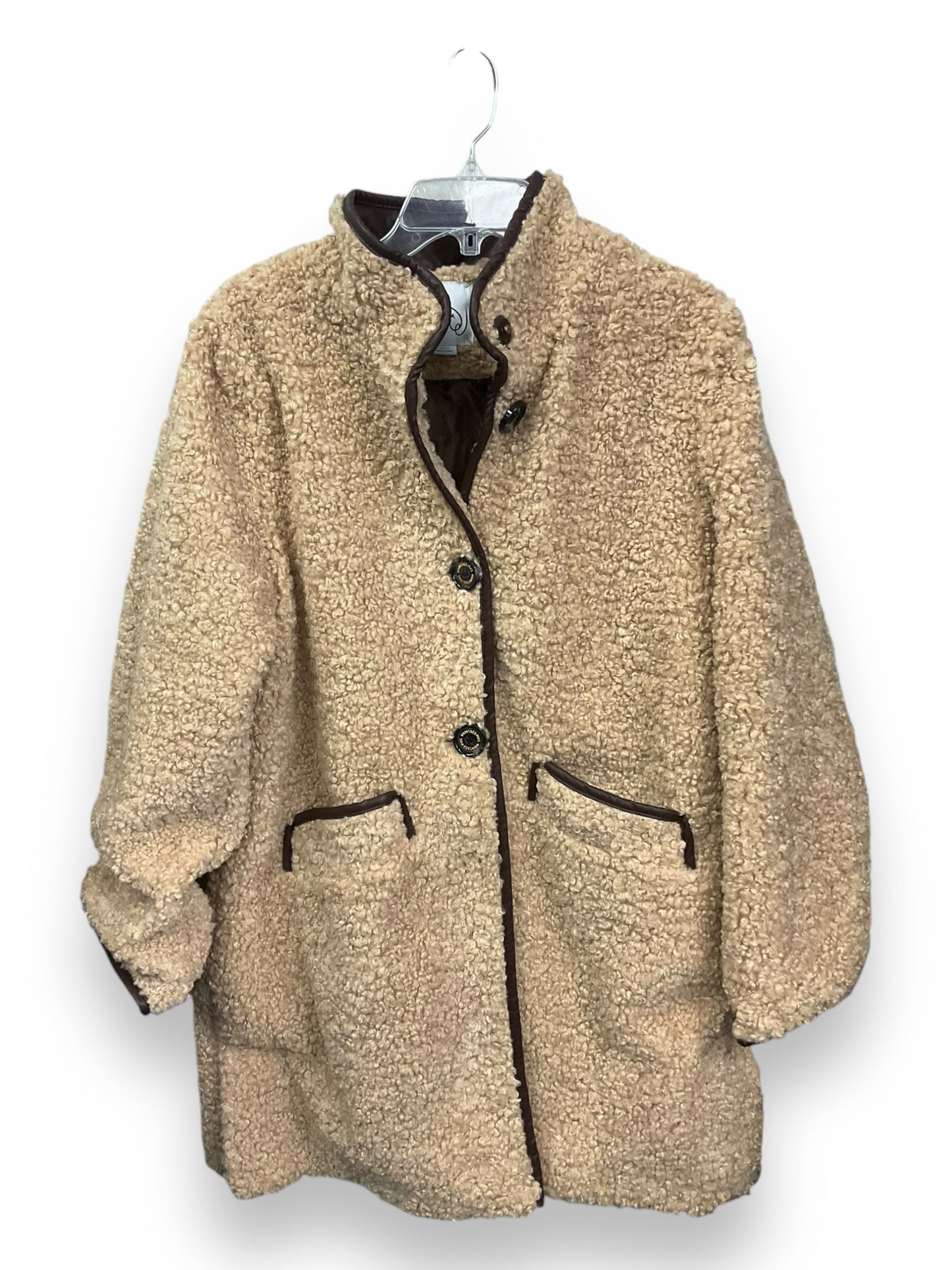 Coat Faux Fur & Sherpa By Sam Edelman In Beige, Size: L