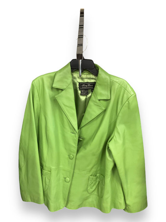 Jacket Leather By Clothes Mentor In Green, Size: 1x