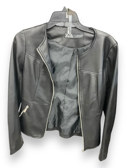 Jacket Moto By Zara In Black, Size: M