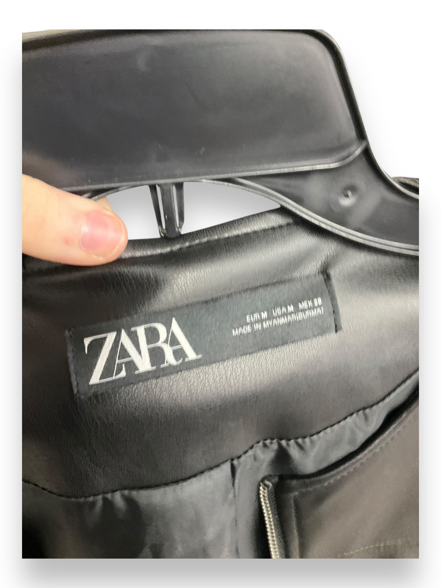 Jacket Moto By Zara In Black, Size: M