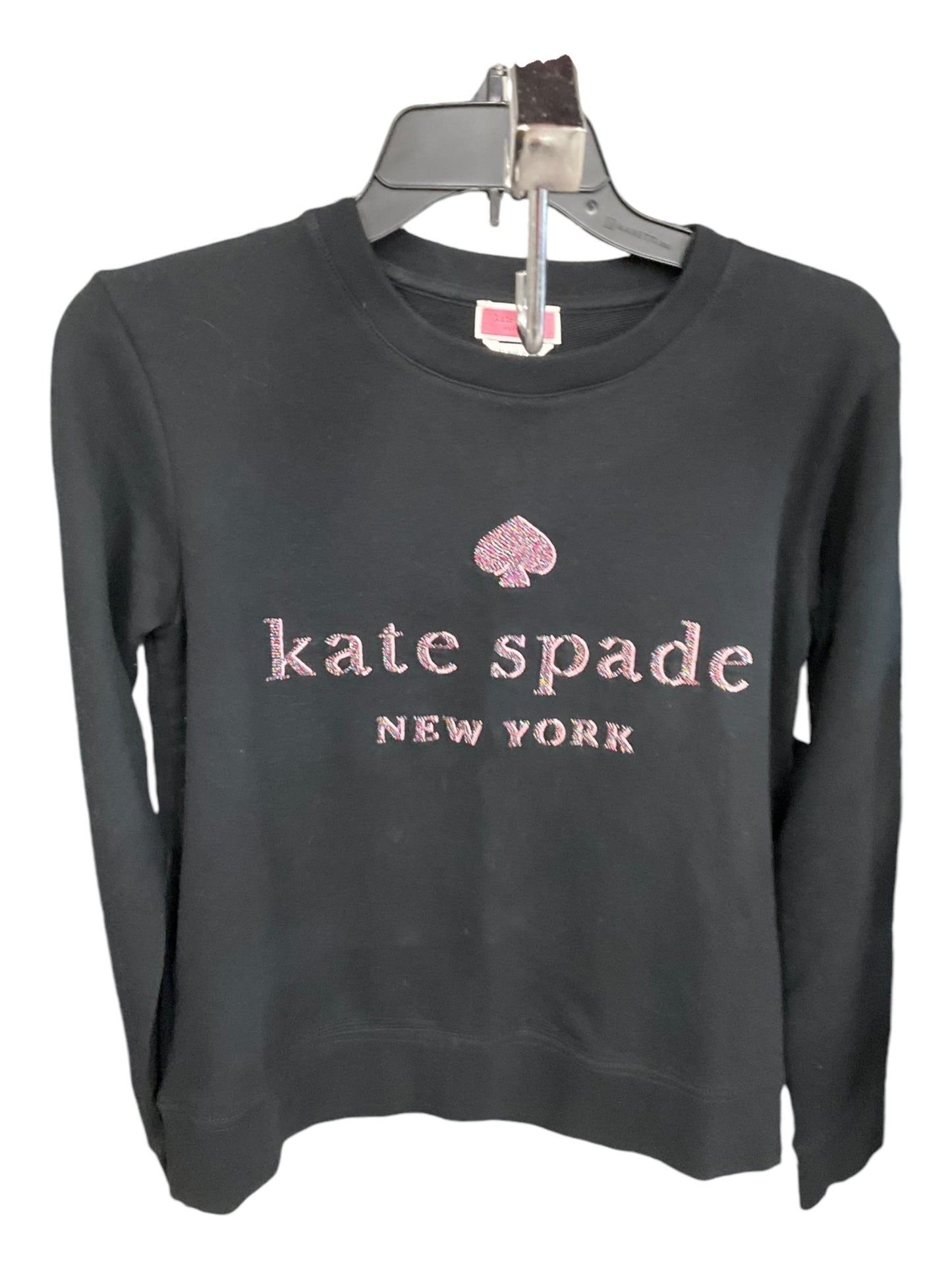 Top Long Sleeve Designer By Kate Spade In Black, Size: Xs