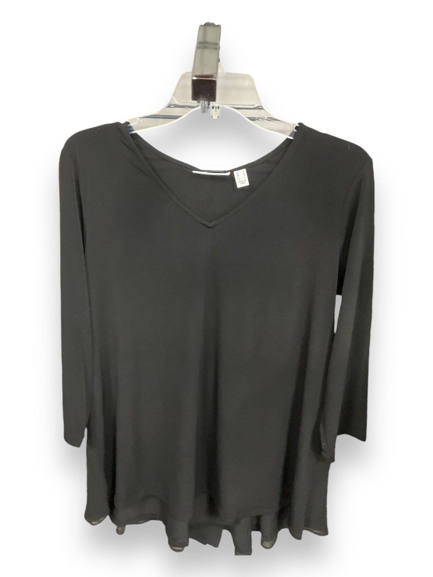 Top 3/4 Sleeve Basic By Susan Graver In Black, Size: M