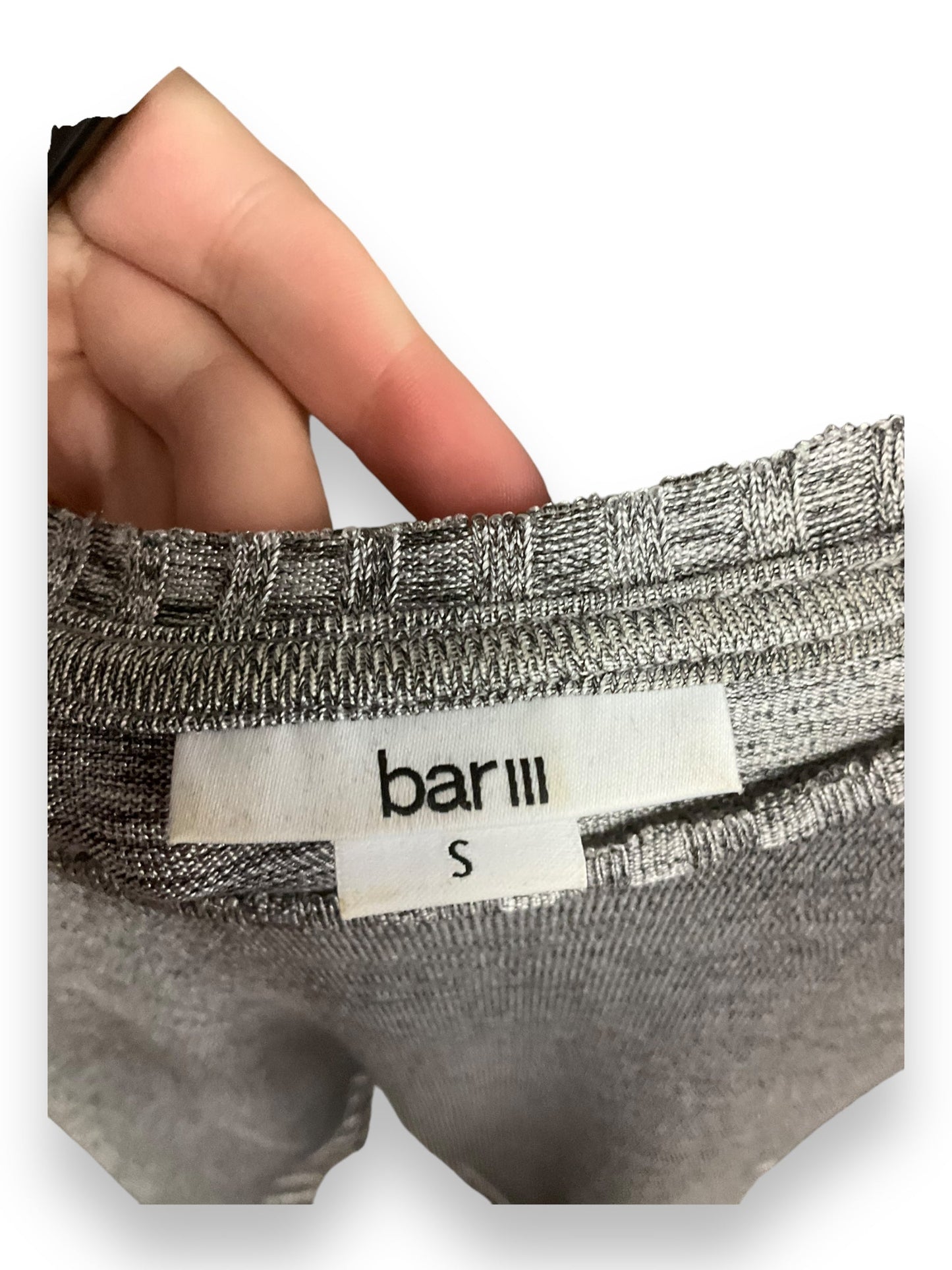 Top Long Sleeve By Bar Iii In Grey, Size: S