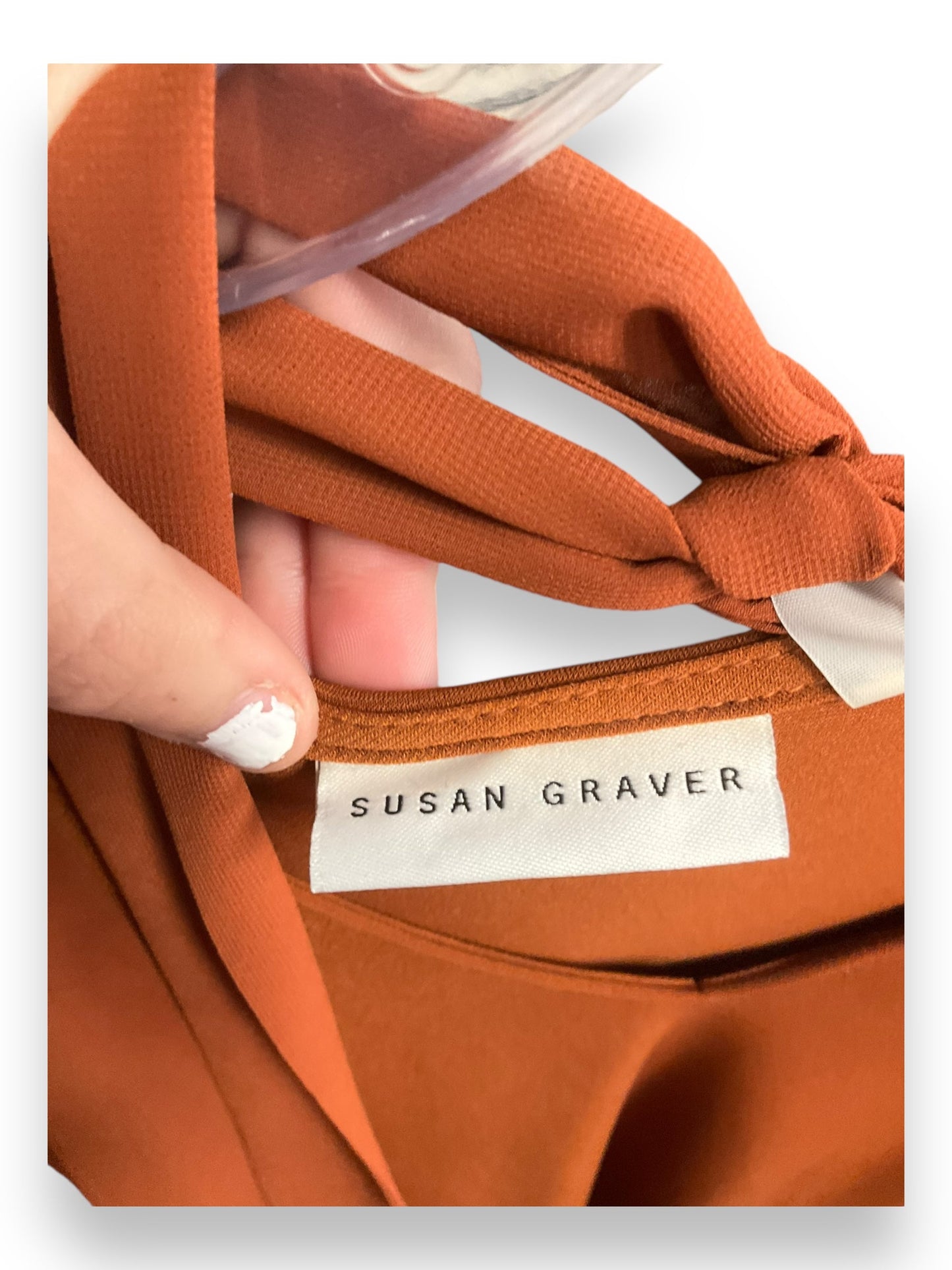 Top 3/4 Sleeve By Susan Graver In Brown, Size: M