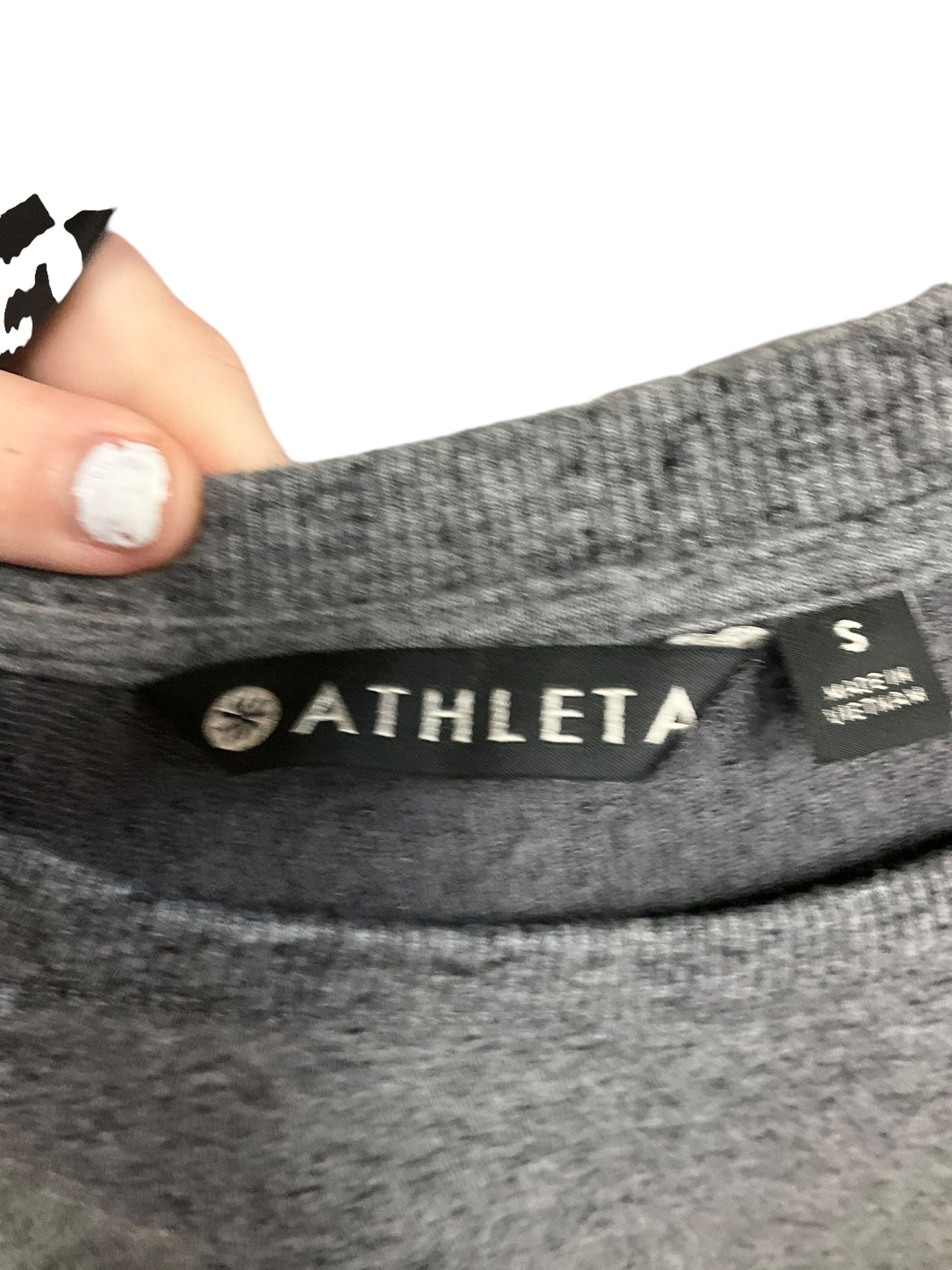 Athletic Top Long Sleeve Crewneck By Athleta In Grey, Size: S