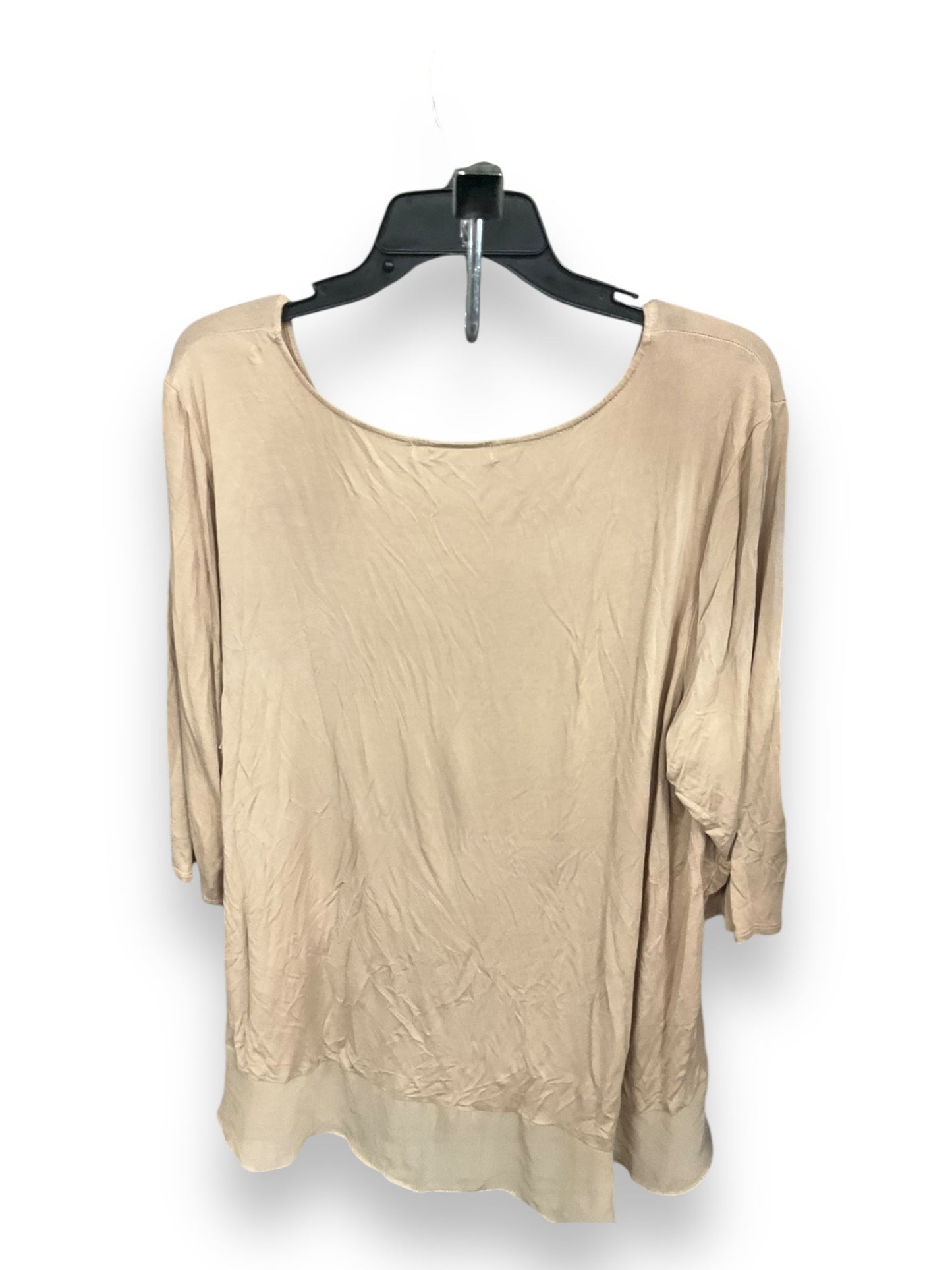 Top 3/4 Sleeve By Ellen Tracy In Beige, Size: 2x