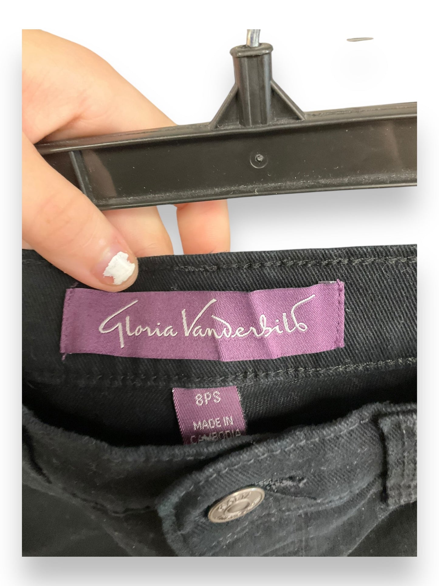 Jeans Straight By Gloria Vanderbilt In Black, Size: 8