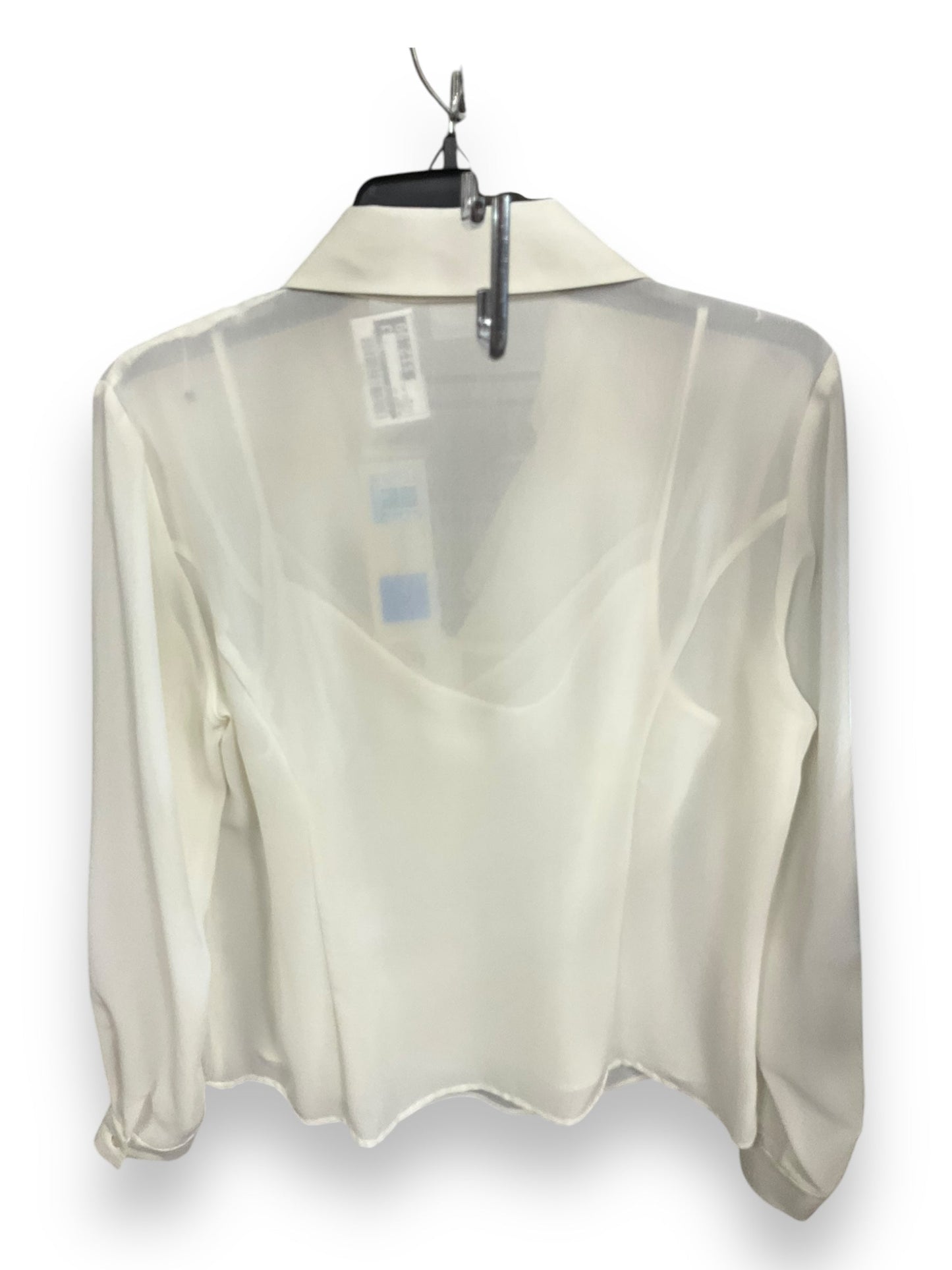 Blouse Long Sleeve By Covington In Ivory, Size: M