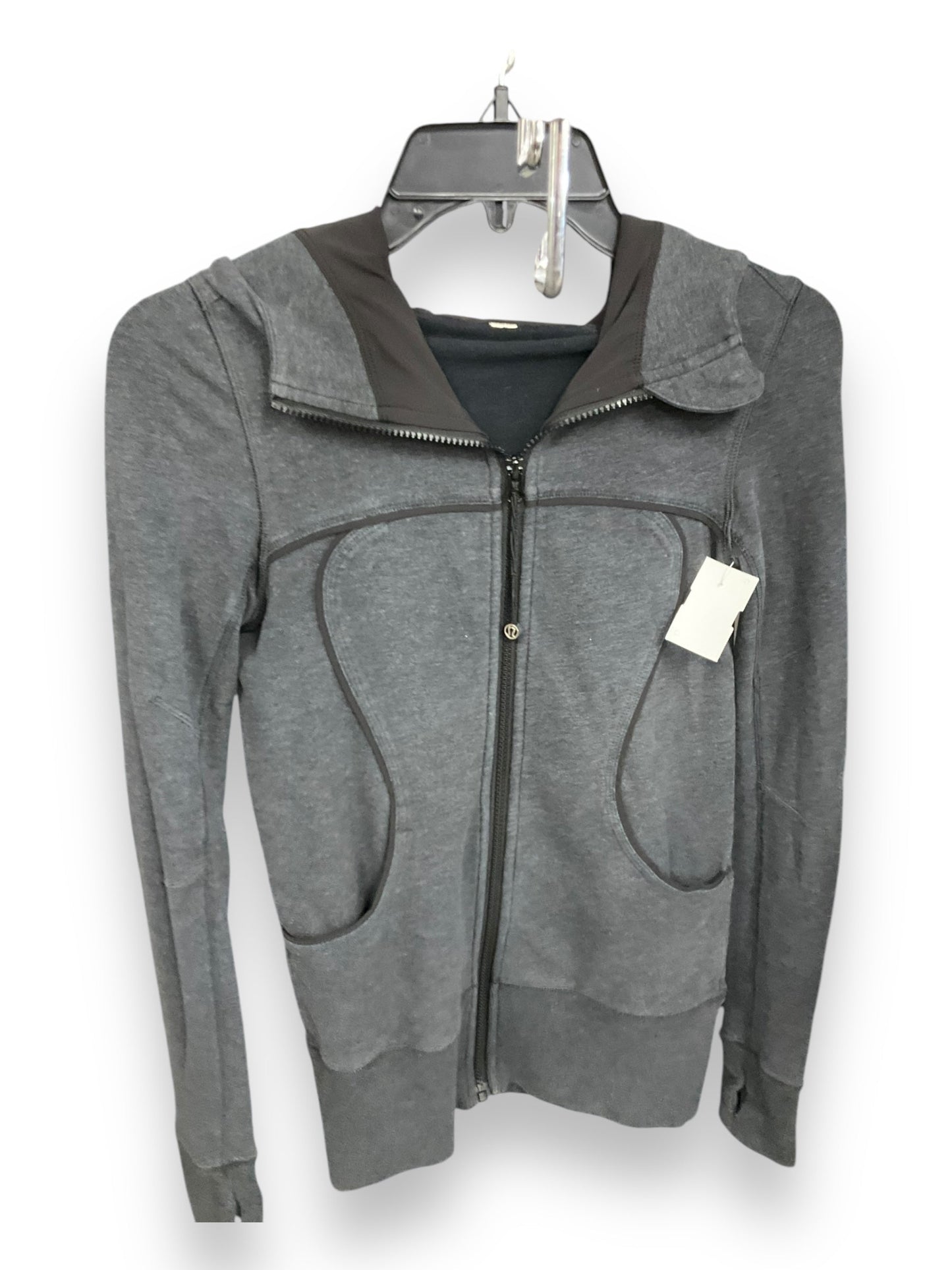 Athletic Jacket By Lululemon In Grey, Size: Xs