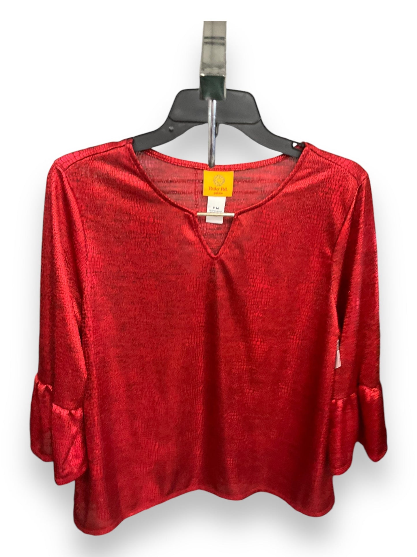 Top 3/4 Sleeve By Ruby Rd In Red, Size: M