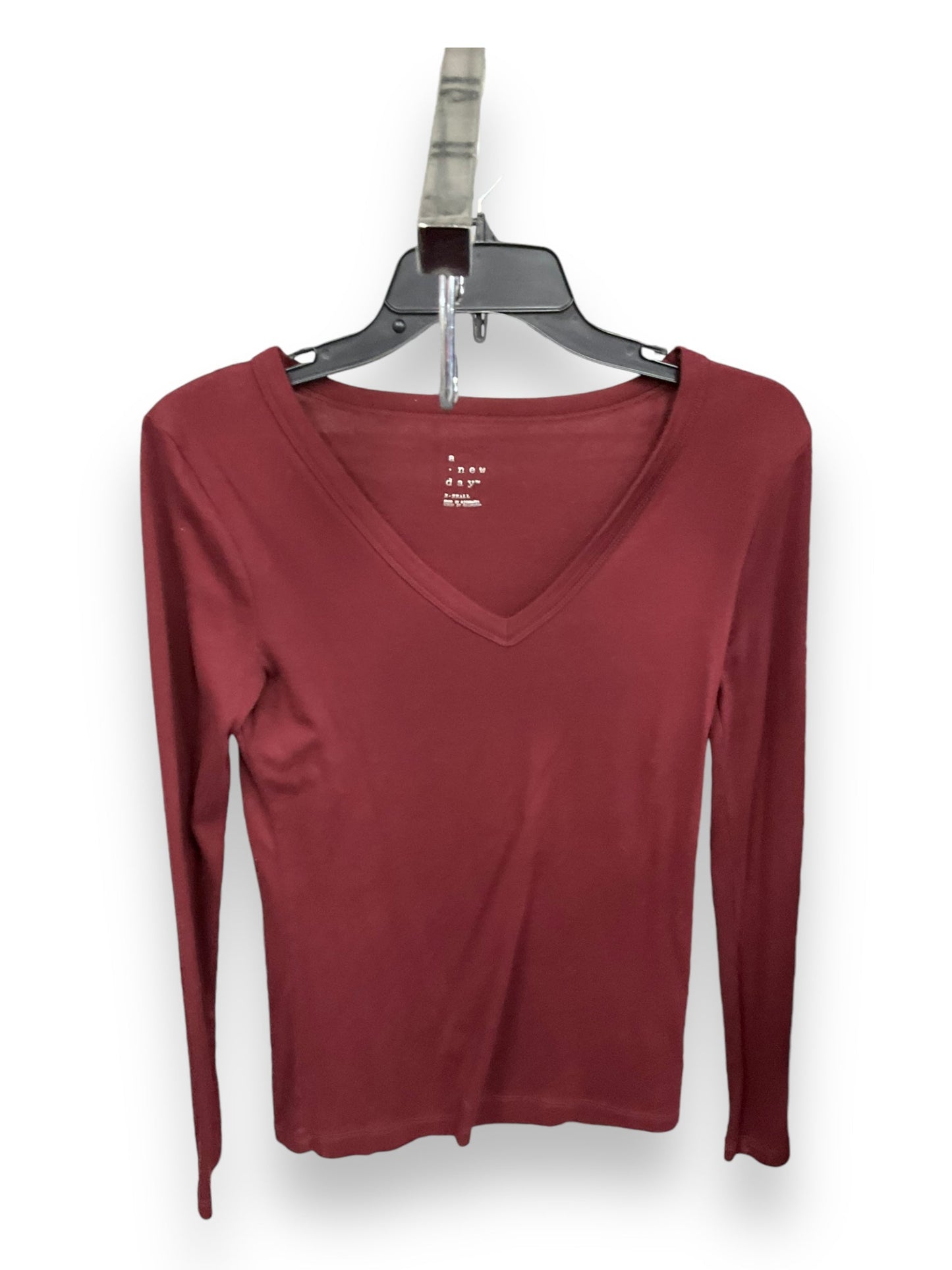 Top Long Sleeve By A New Day In Red, Size: Xs