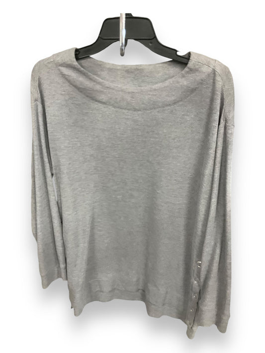 Top Long Sleeve By Cj Banks In Grey, Size: 1x