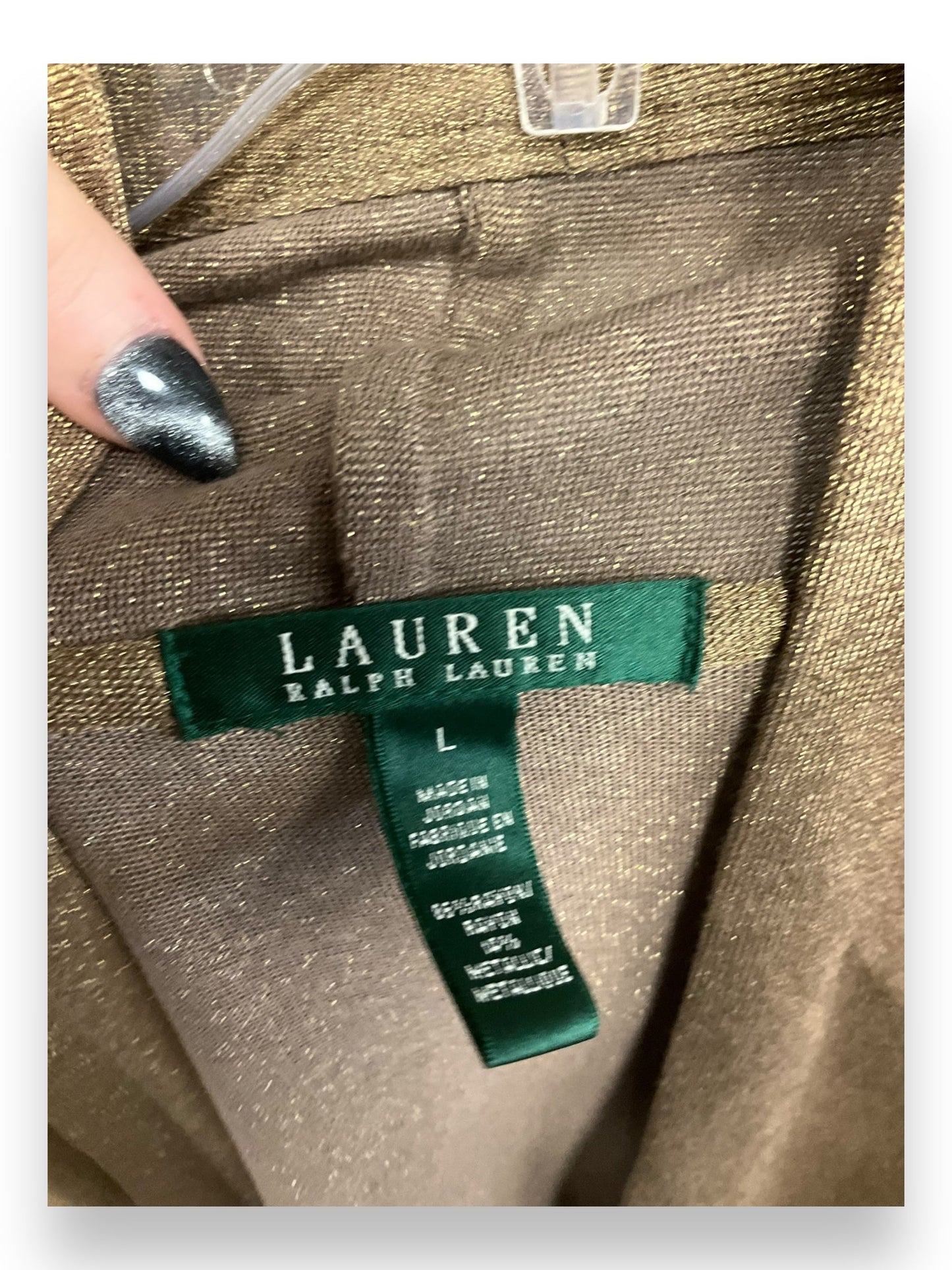 Cardigan By Lauren By Ralph Lauren In Gold, Size: L