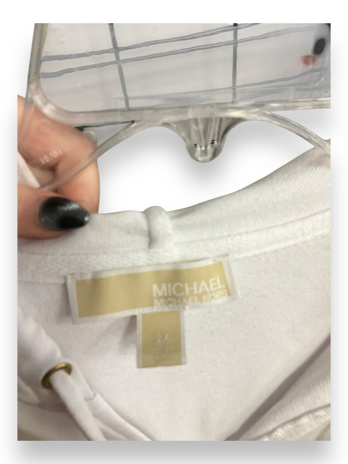 Top Long Sleeve By Michael By Michael Kors In White, Size: 2x