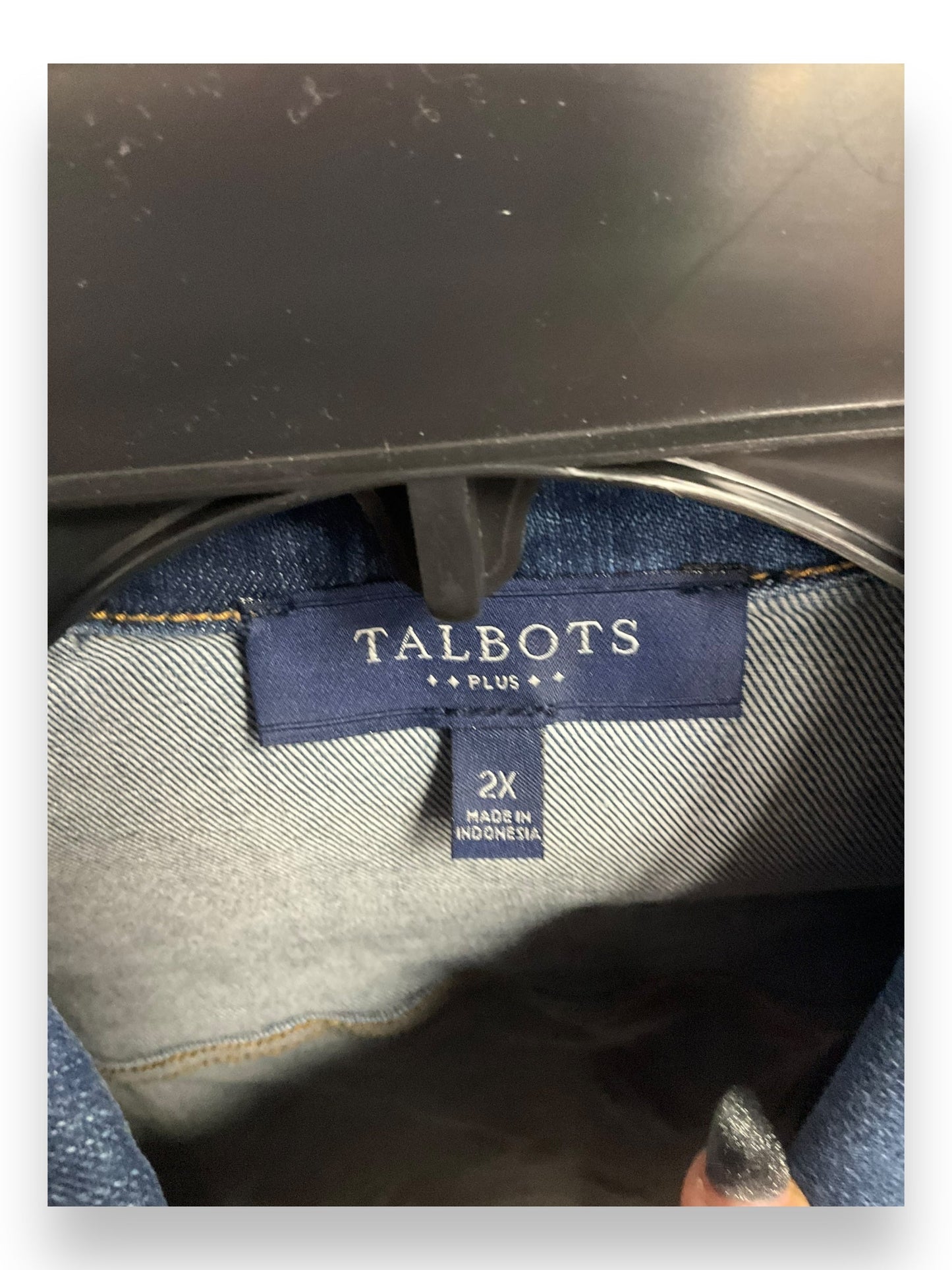 Jacket Denim By Talbots In Blue Denim, Size: 2x