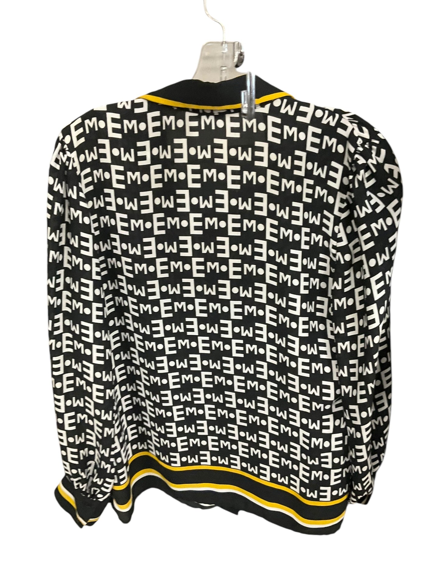 Blouse Long Sleeve By Eva Mendes In Black & White, Size: L