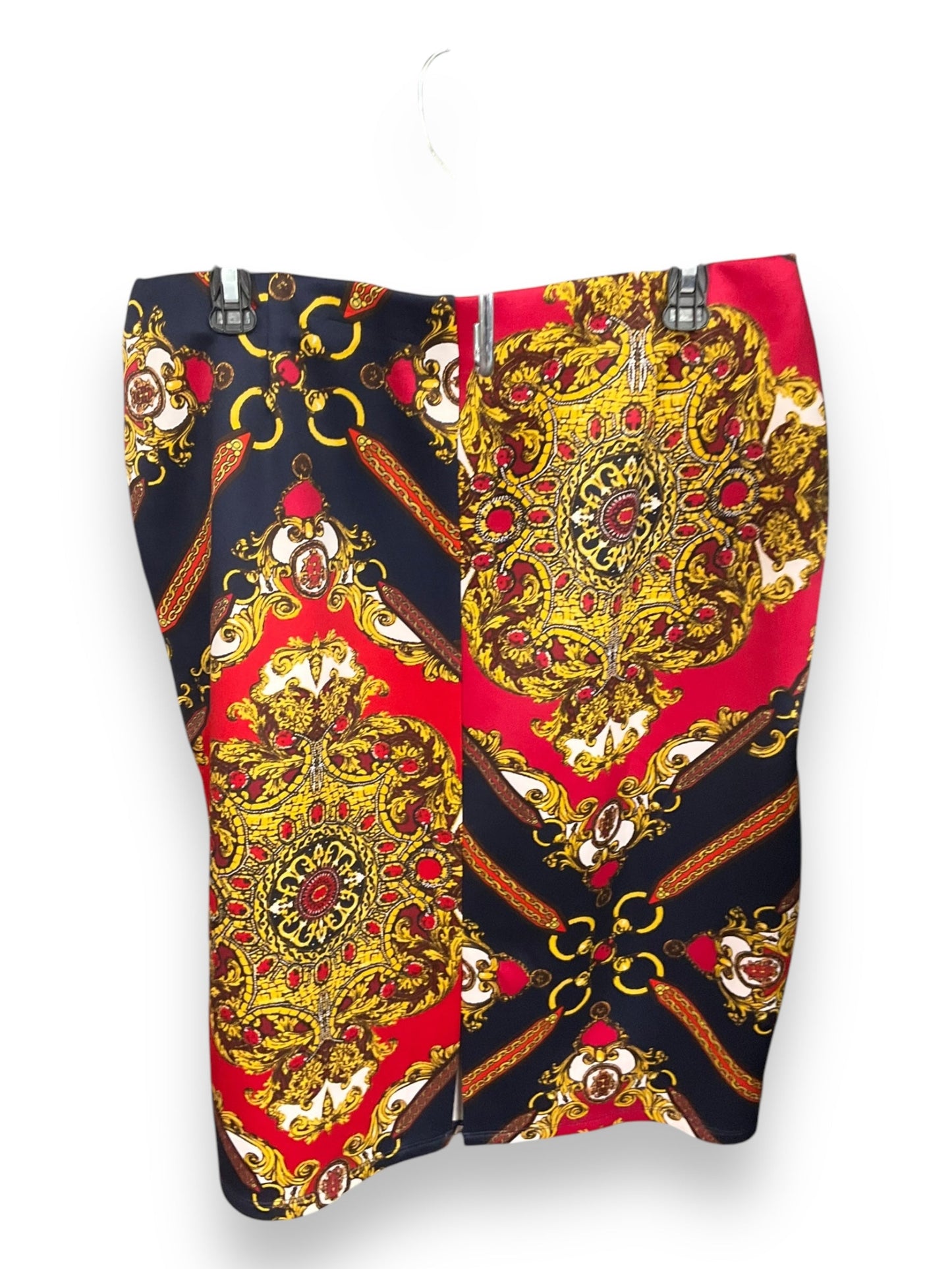 Skirt Midi By Clothes Mentor In Blue & Red & White, Size: L