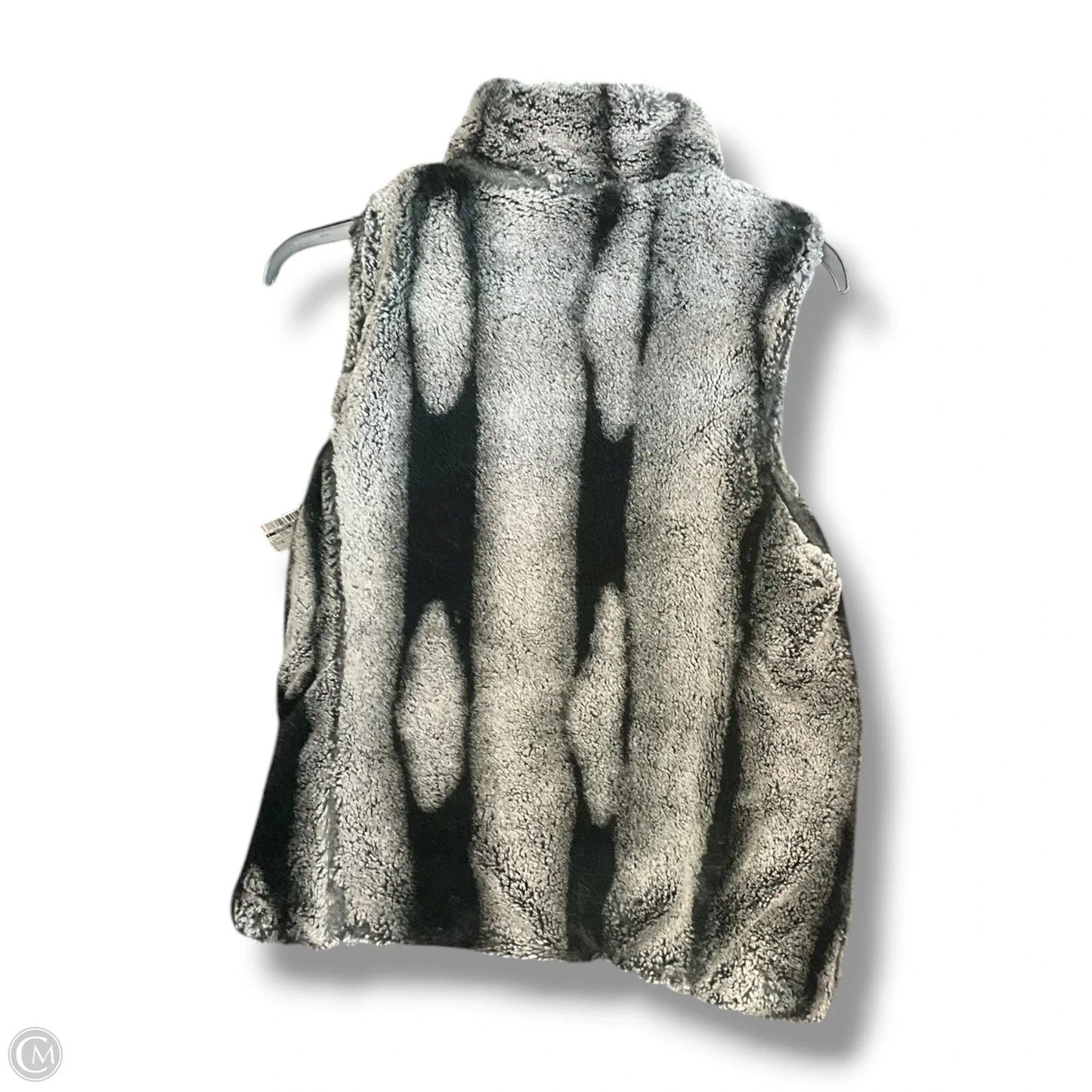 Vest Faux Fur & Sherpa By Clothes Mentor In Black & Grey, Size: M