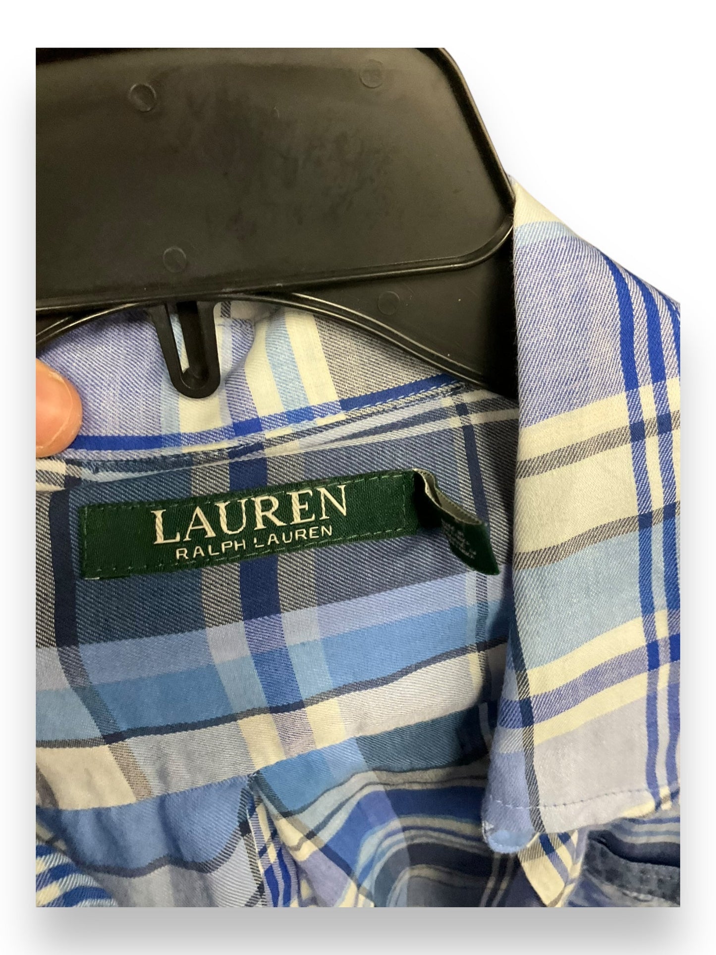 Blouse Long Sleeve By Lauren By Ralph Lauren In Blue, Size: S