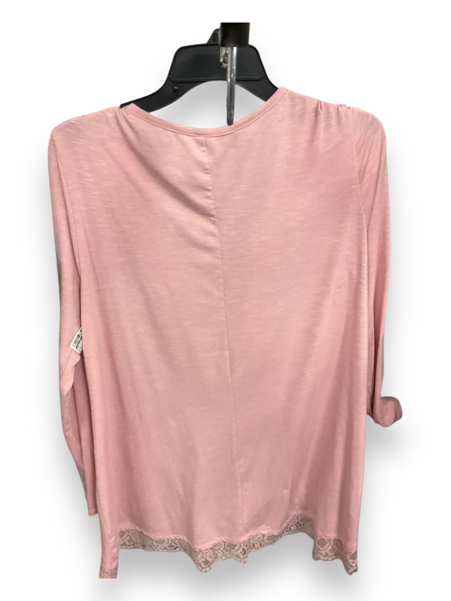 Top Long Sleeve By Massini In Peach, Size: L