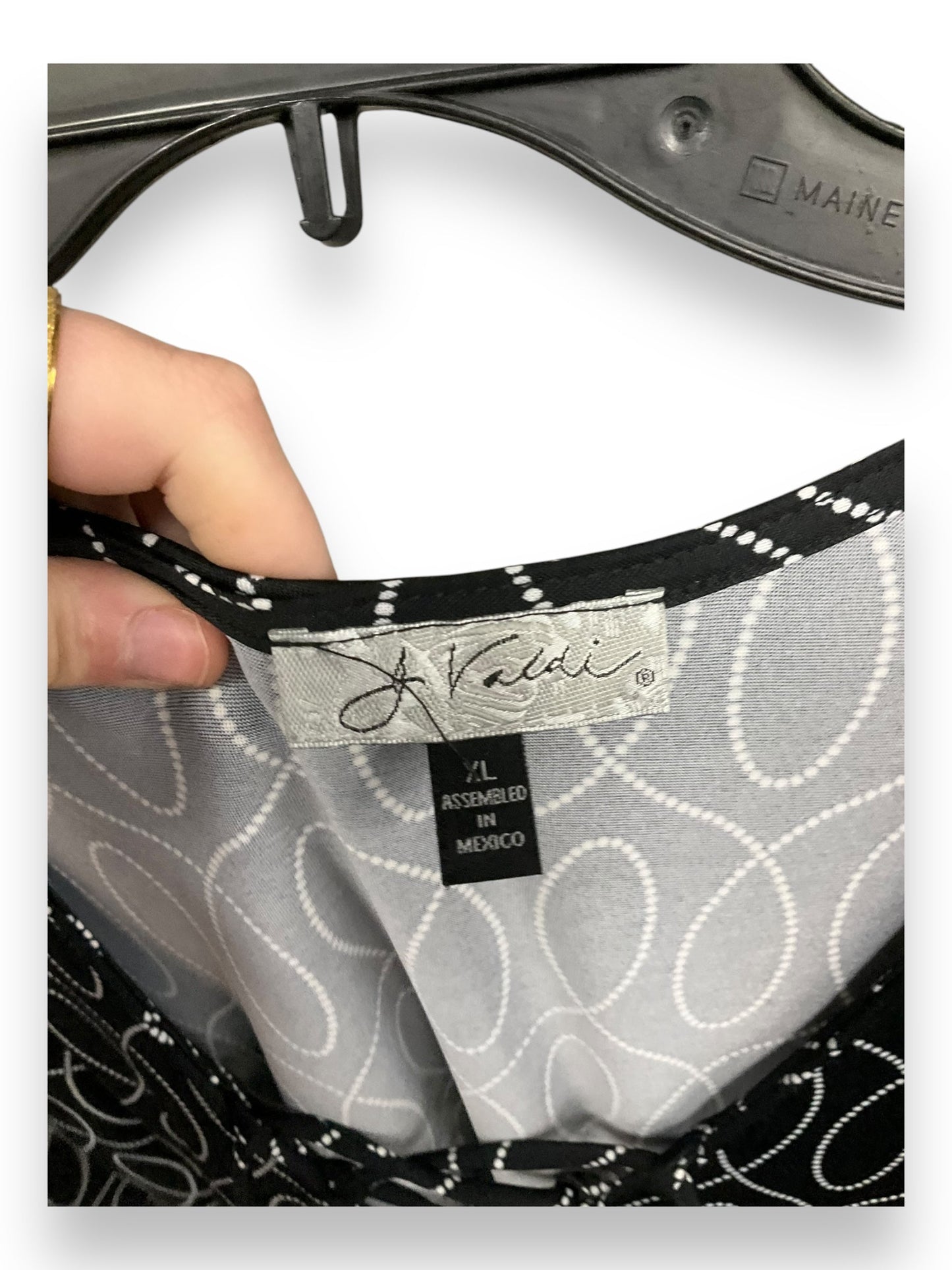 Tunic 3/4 Sleeve By Clothes Mentor In Black & White, Size: Xl