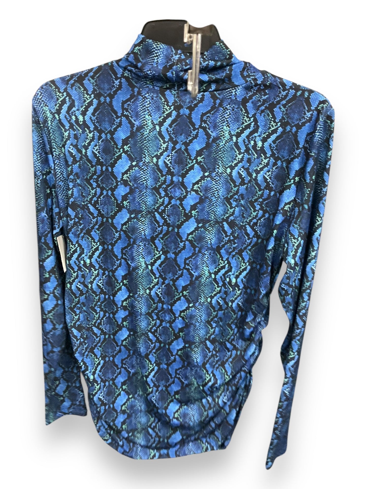 Top Long Sleeve By Boston Proper In Blue & Green, Size: L