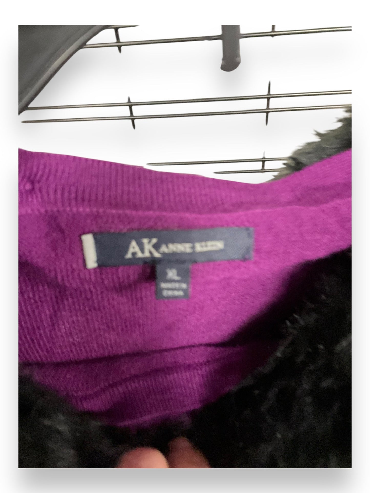 Top Long Sleeve By Anne Klein In Purple, Size: Xl