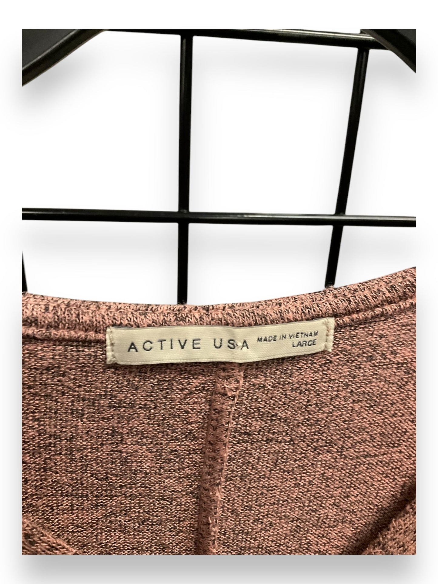 Athletic Top Long Sleeve Crewneck By Active Usa In Mauve, Size: L