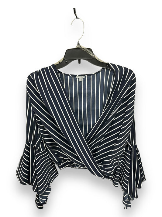 Top Long Sleeve By Charlotte Russe In Navy, Size: M