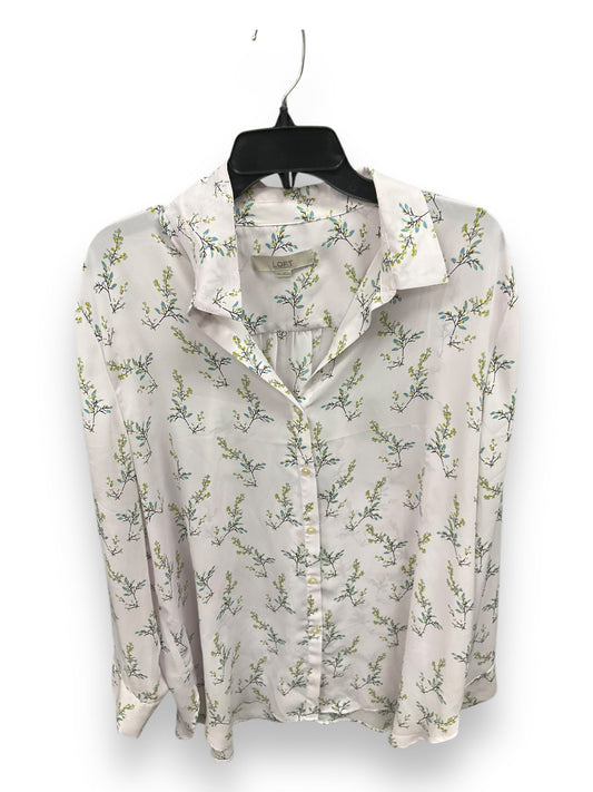 Blouse Long Sleeve By Loft In White, Size: Xxl