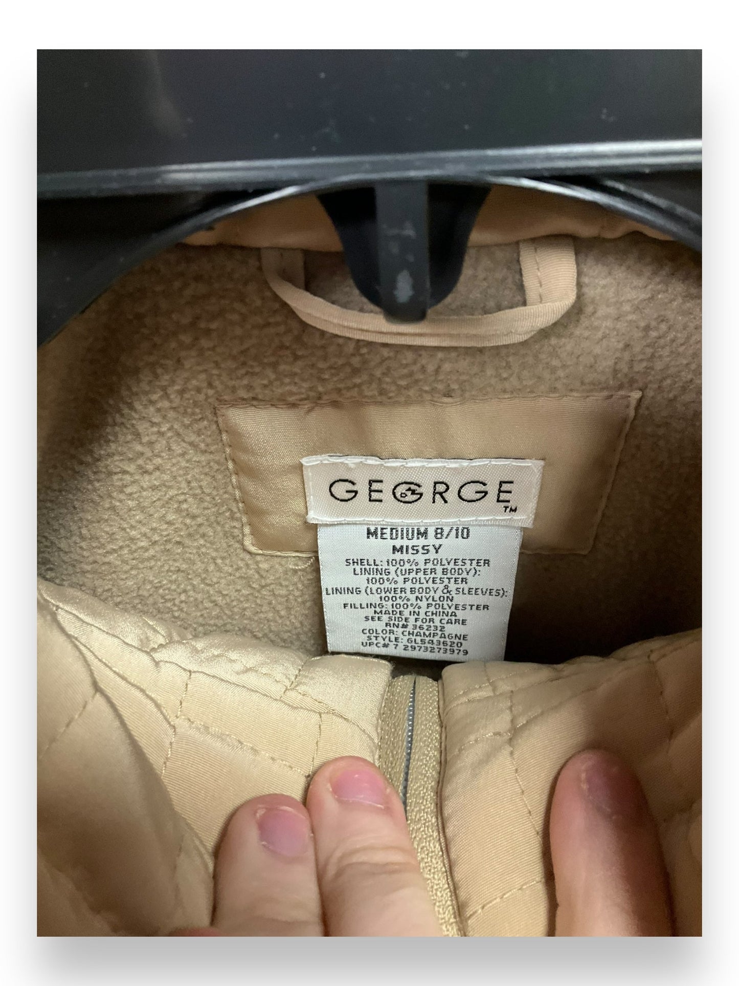 Jacket Puffer & Quilted By George In Beige, Size: M