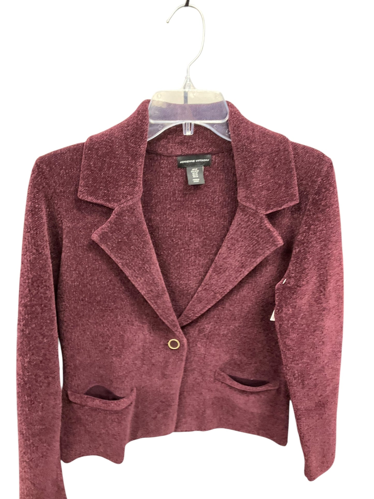 Blazer By Adrienne Vittadini In Maroon, Size: M