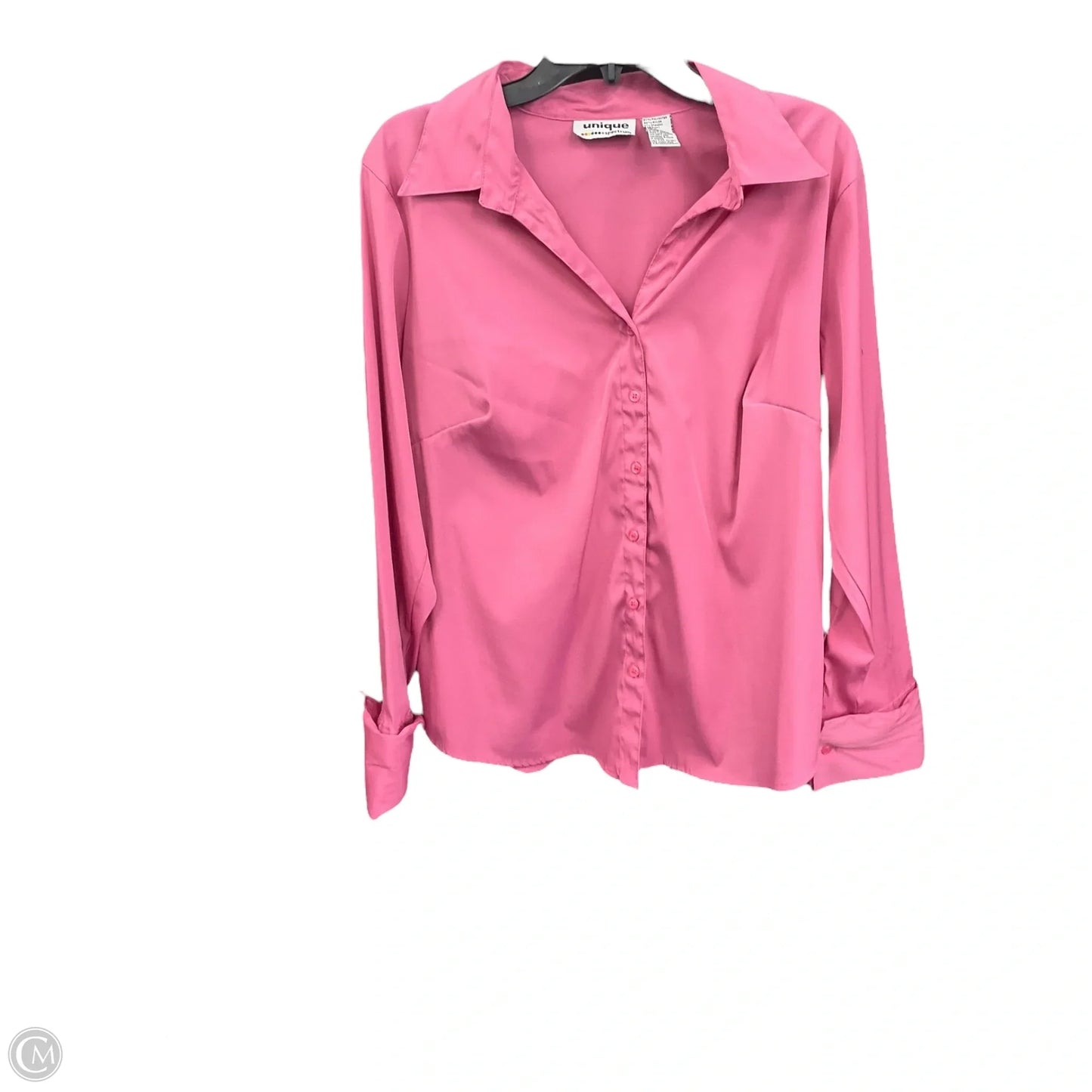 Blouse Long Sleeve By Unique Spectrum In Pink, Size: Xl