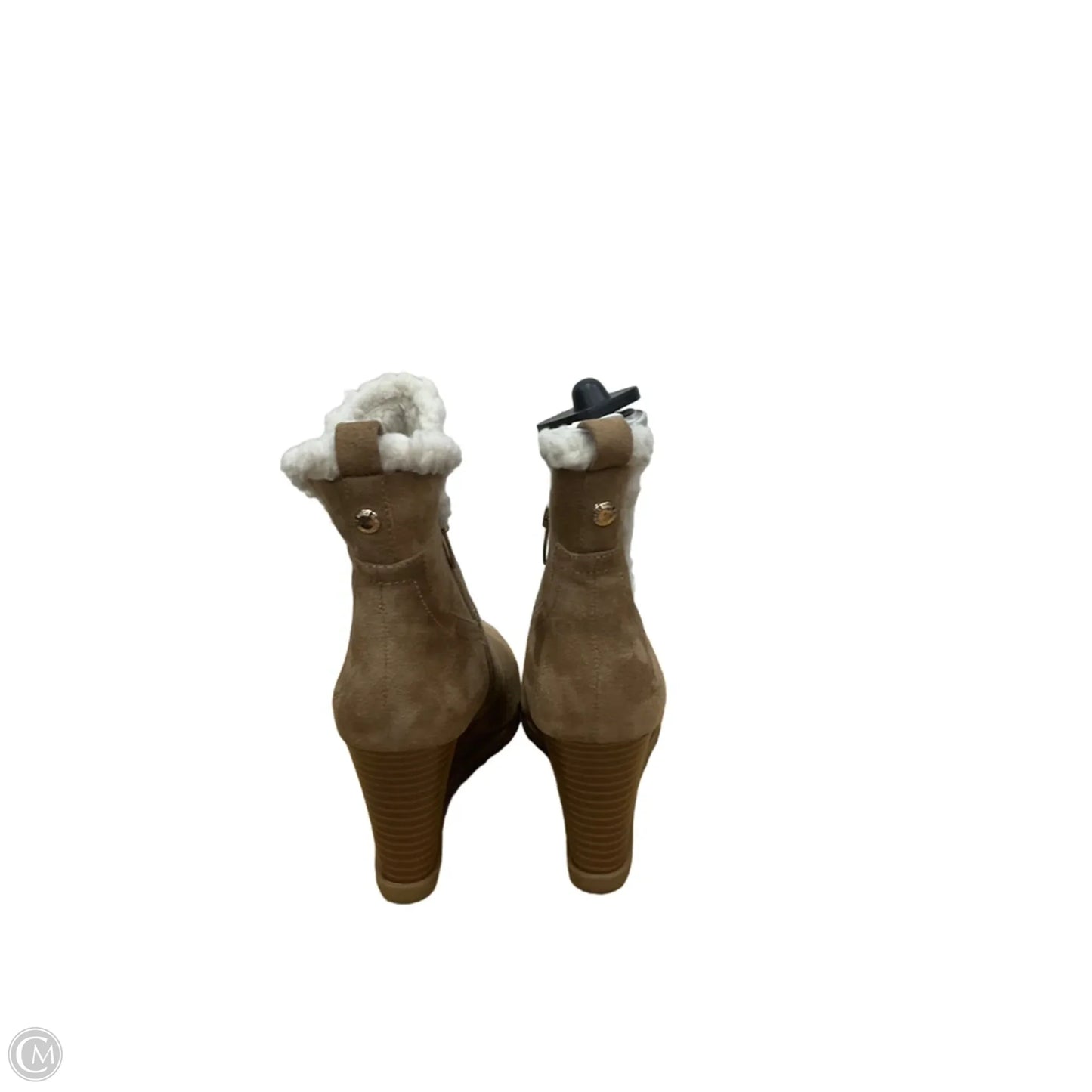 Boots Knee Heels By Nine West In Tan, Size: 8.5