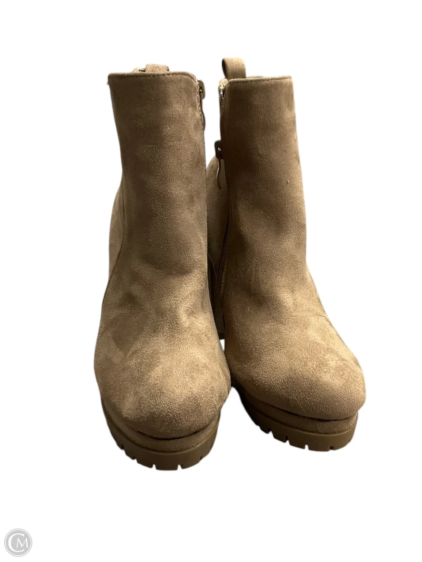 Boots Ankle Heels By Clothes Mentor In Tan, Size: 7