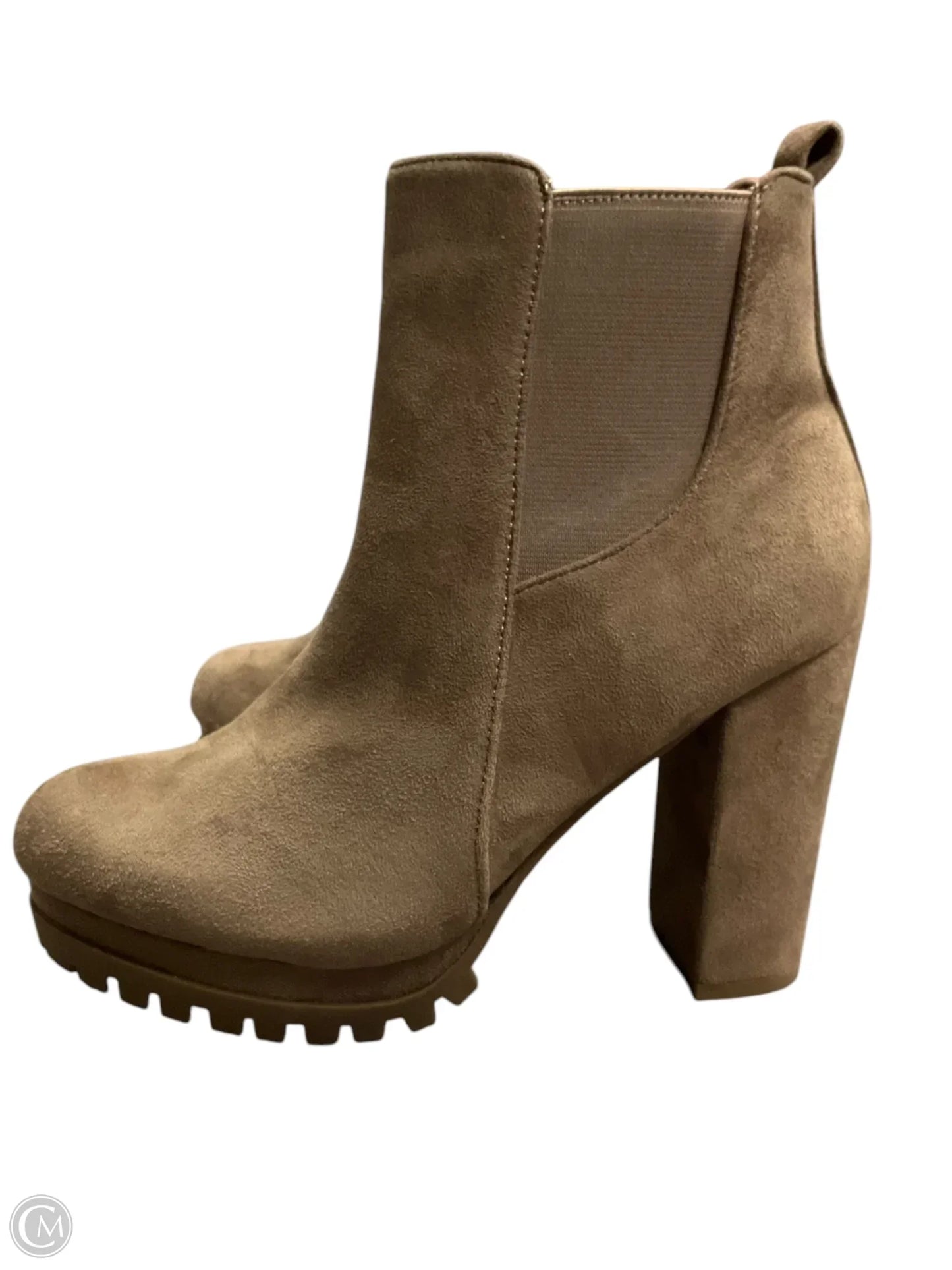 Boots Ankle Heels By Clothes Mentor In Tan, Size: 7