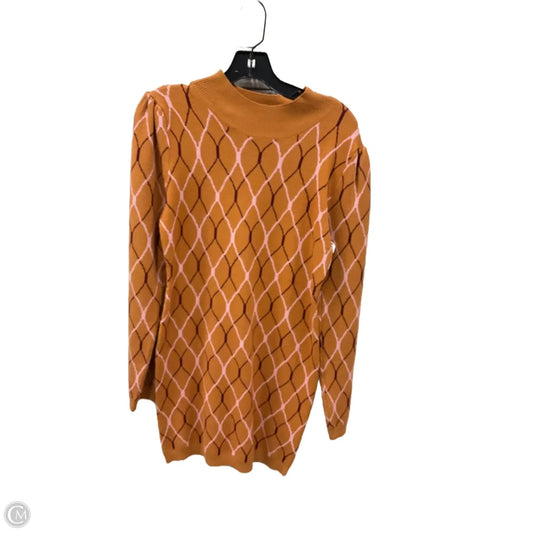 Dress Sweater By Fate In Gold & Pink, Size: L