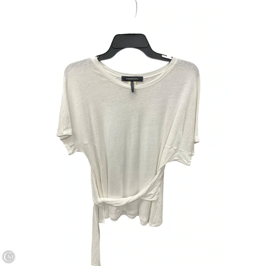 Top Short Sleeve By Bcbgmaxazria In White, Size: M