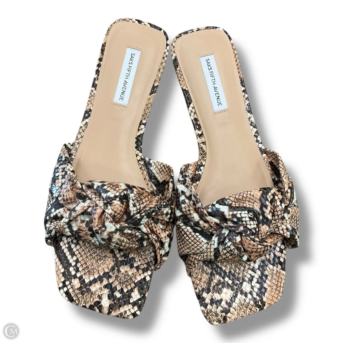 Sandals Flats By Saks Fifth Avenue In Snakeskin Print, Size: 7.5